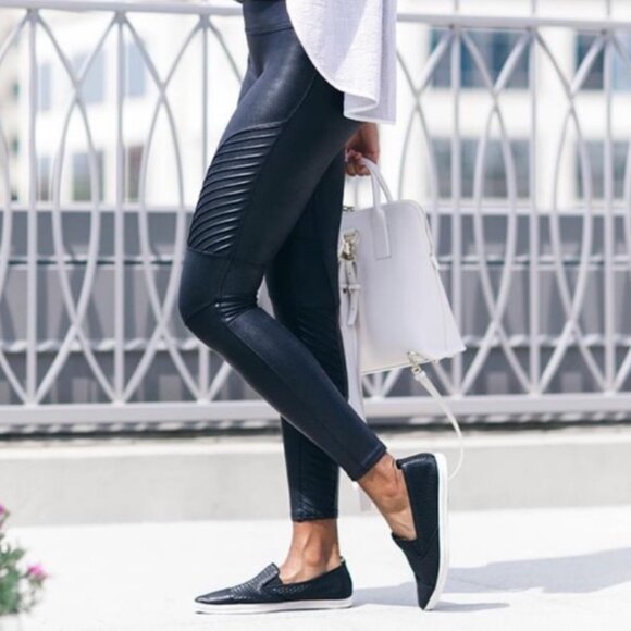 NWT SPANX Moto Shaping Faux Leather Leggings Pants Spanx Shapewear - Picture 8 of 15